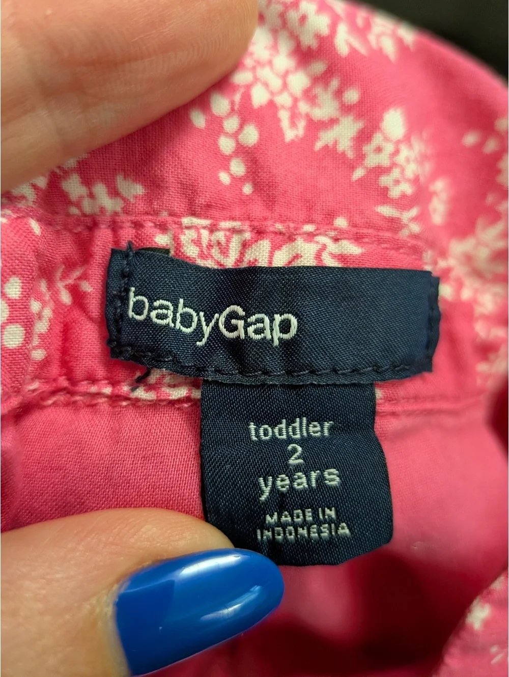 Baby Gap Hot Pink Floral Collared Dress Button Down Ditsy Print 2T Summer Toddle